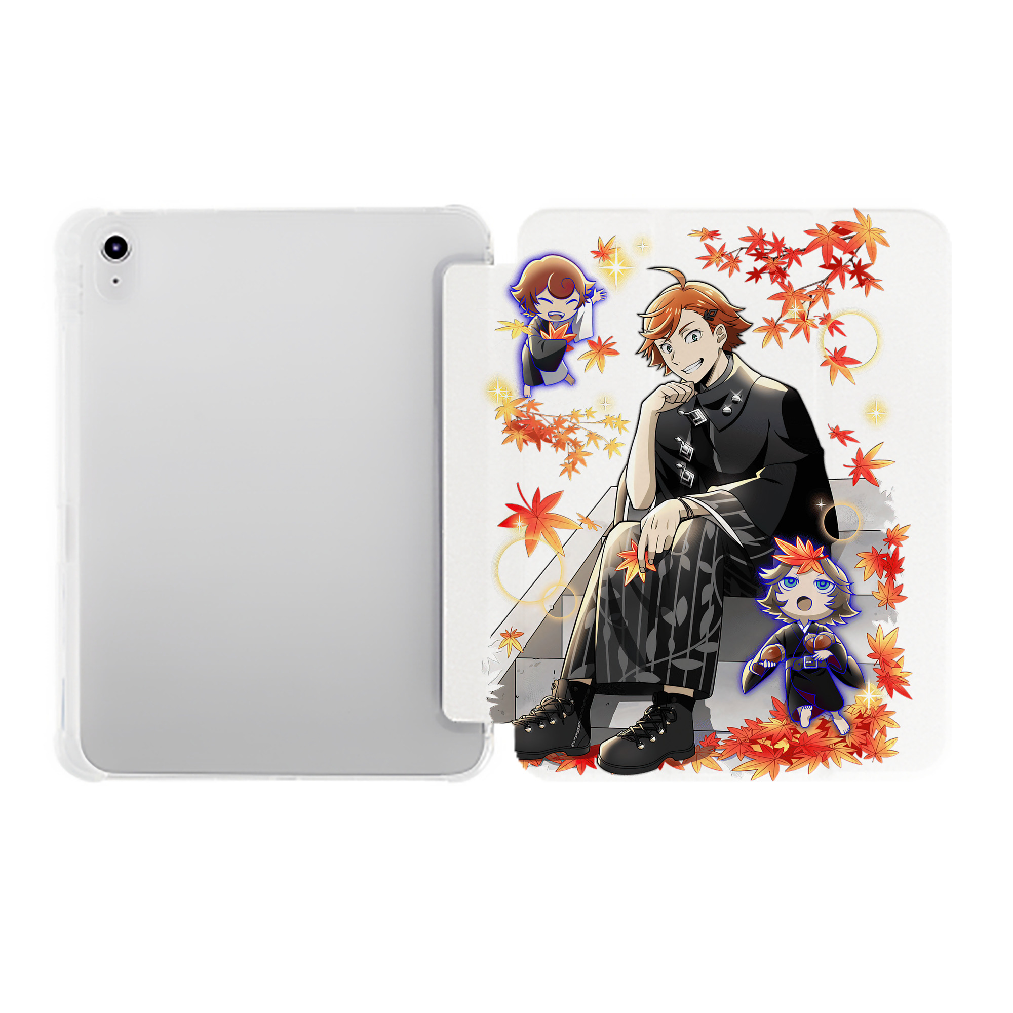 （画像用） 文豪ストレイドッグス Bungo Stray Dogs IPad ケース ペン収納付き 三つ折りスタンド PUレザー×シリコン 対応機種9.5/10.5/10.9インチ